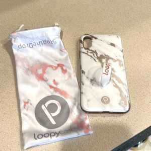 Loopy iPhone X case.  Rose Marble.